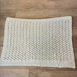 White Crocheted Twin Blanket
